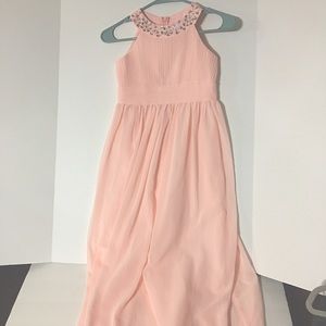 Pink Jeweled and Sequin lined Sheer Chiffon size 8. NWT